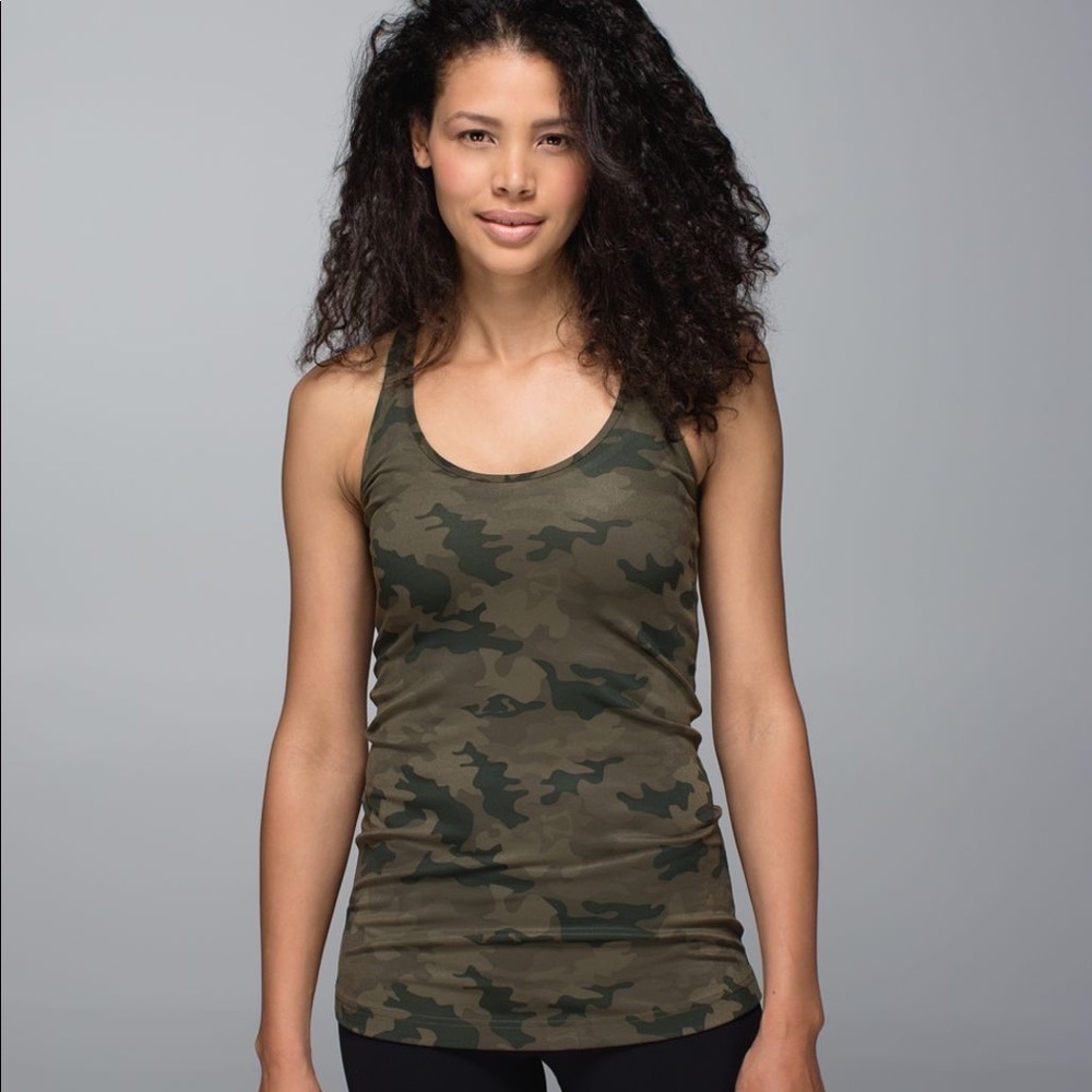 Lululemon Green Camo Racerback Tank - Picture 3 of 4